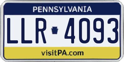 PA license plate LLR4093