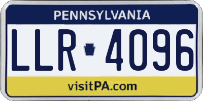 PA license plate LLR4096