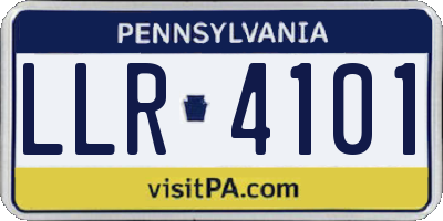 PA license plate LLR4101