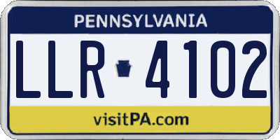 PA license plate LLR4102