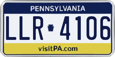 PA license plate LLR4106