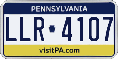 PA license plate LLR4107