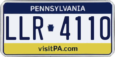PA license plate LLR4110