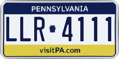 PA license plate LLR4111
