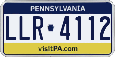 PA license plate LLR4112