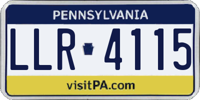PA license plate LLR4115