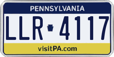 PA license plate LLR4117