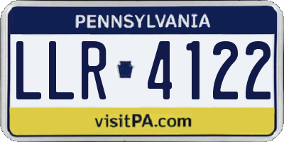 PA license plate LLR4122