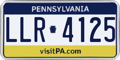 PA license plate LLR4125