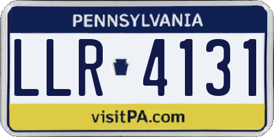 PA license plate LLR4131