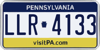 PA license plate LLR4133