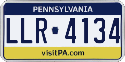 PA license plate LLR4134