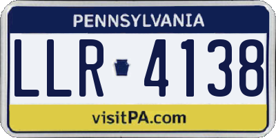 PA license plate LLR4138