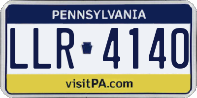 PA license plate LLR4140