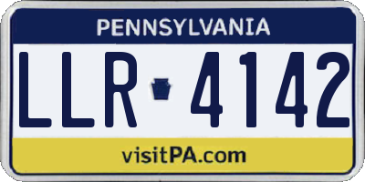 PA license plate LLR4142
