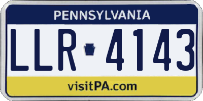 PA license plate LLR4143