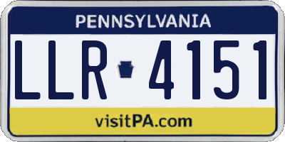 PA license plate LLR4151