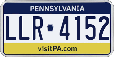 PA license plate LLR4152