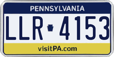 PA license plate LLR4153