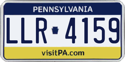 PA license plate LLR4159