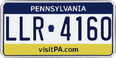 PA license plate LLR4160