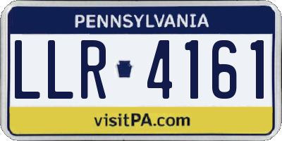 PA license plate LLR4161