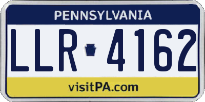 PA license plate LLR4162