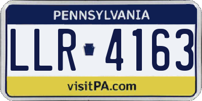PA license plate LLR4163