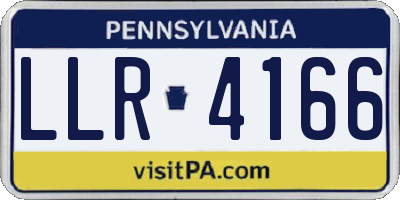 PA license plate LLR4166