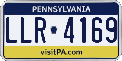 PA license plate LLR4169