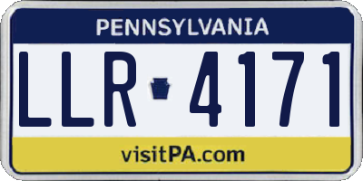 PA license plate LLR4171