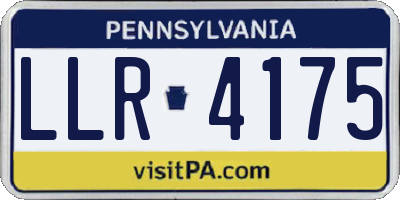 PA license plate LLR4175