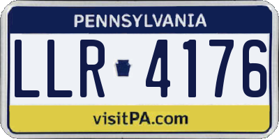 PA license plate LLR4176