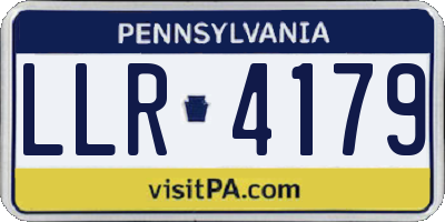 PA license plate LLR4179