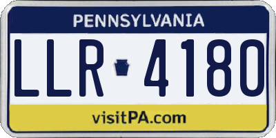 PA license plate LLR4180