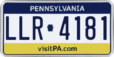 PA license plate LLR4181