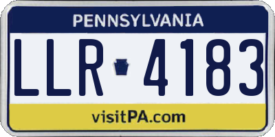 PA license plate LLR4183