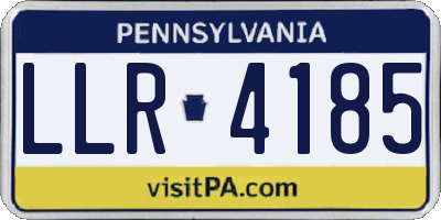 PA license plate LLR4185