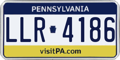 PA license plate LLR4186