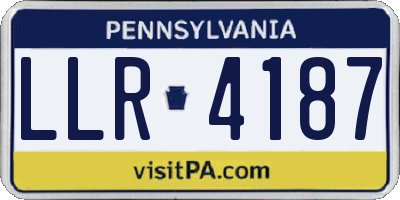 PA license plate LLR4187