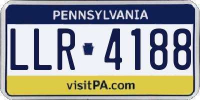 PA license plate LLR4188
