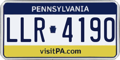 PA license plate LLR4190