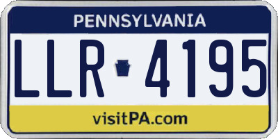PA license plate LLR4195