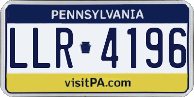 PA license plate LLR4196