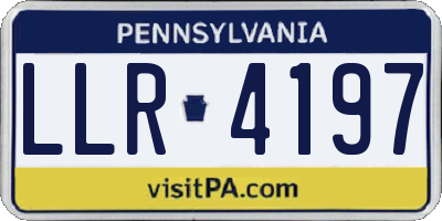 PA license plate LLR4197