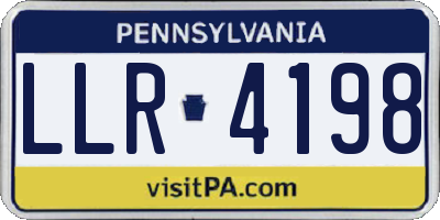PA license plate LLR4198
