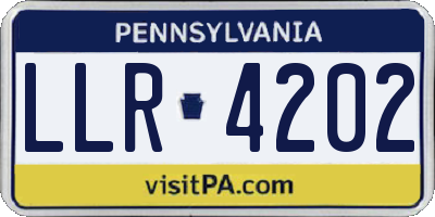 PA license plate LLR4202