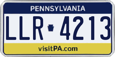 PA license plate LLR4213