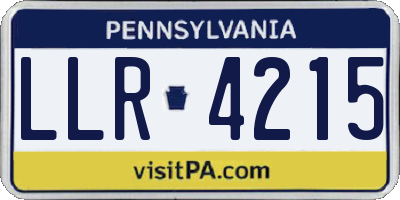 PA license plate LLR4215
