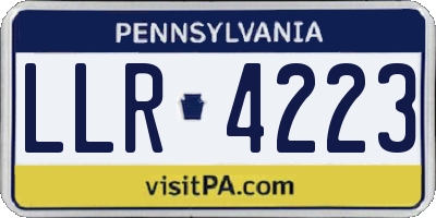PA license plate LLR4223